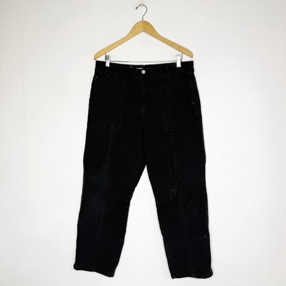 Pilcro Anthropologie Utility Straight Pants Black Size 31 OB1694822 - Picture 1 of 7